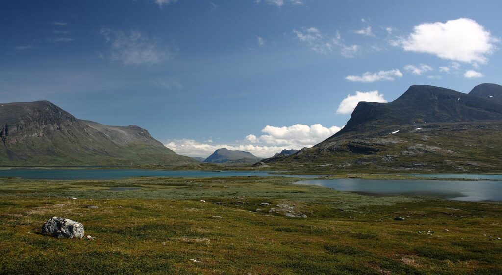 Sweden Lapland image of low marshy area with mountains in background
image on the Publications page